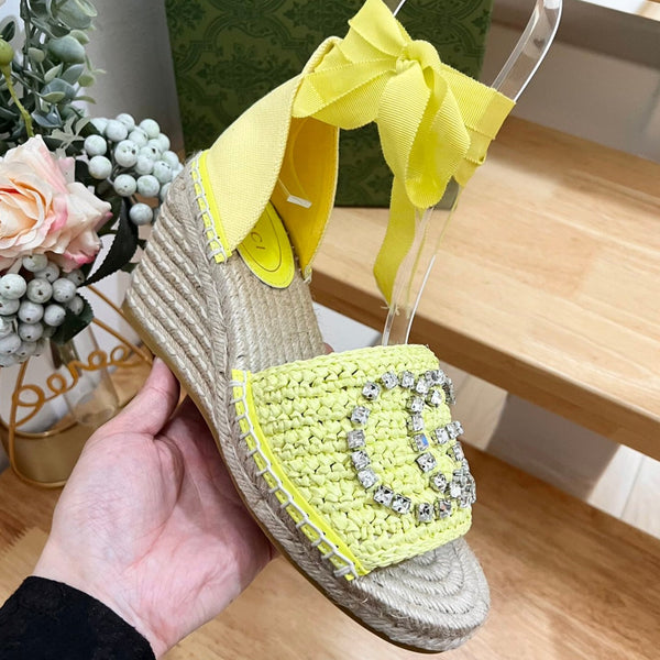 GG Women Flat Shoes Yellow