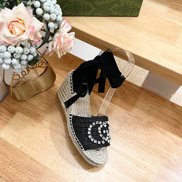 GG Women High Sandal Shoes Black