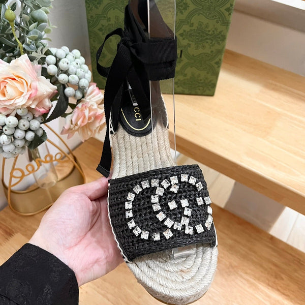 GG Women High Sandal Shoes Black