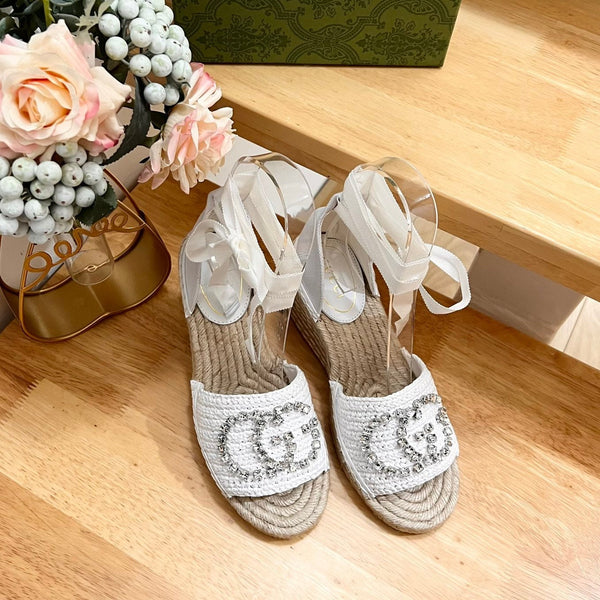 GG Women High Sandal Shoes White