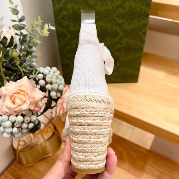 GG Women High Sandal Shoes White