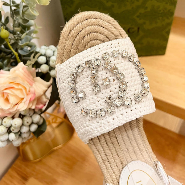 GG Women High Sandal Shoes White