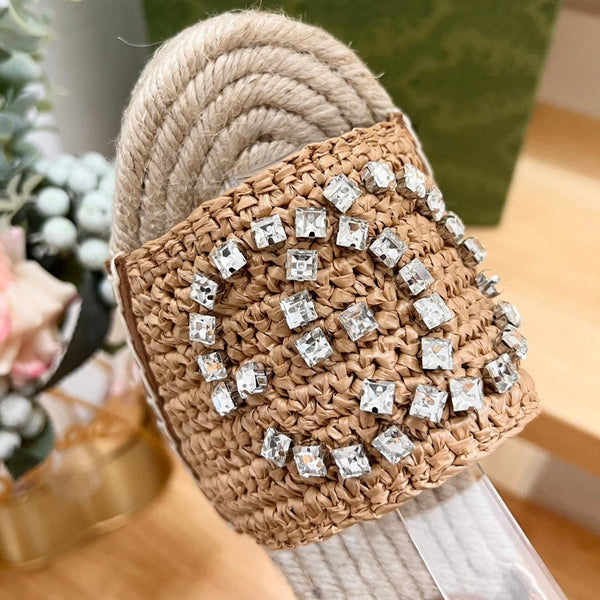 GG Women High Sandal Shoes Brown Caramel