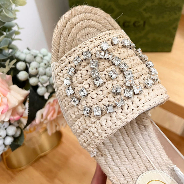 GG Women High Sandal Shoes Beige