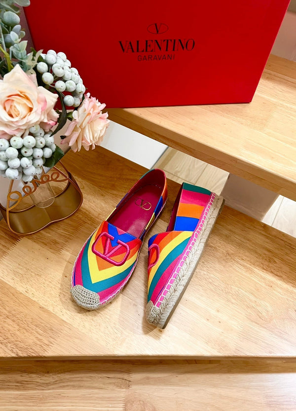 GARAVANI PRINTED COLORFUL CANVAS LOAFER WITH EMBROIDERED LOGO