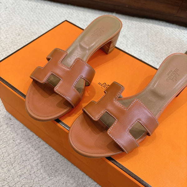 HM Oasis Sandals Brown Mix Khaki Brown Chisel Pattern Cowhide 544091