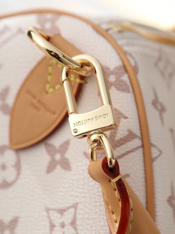 LV Speedy Soft 30 Lucky Bag 30cm Monogram Dune/Pink Canvas & Cowhide