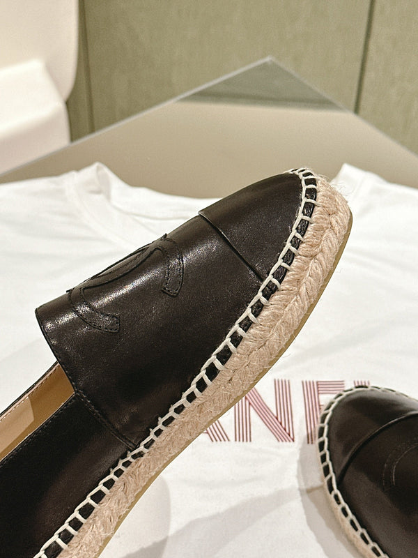 espadrilles all black calfskin