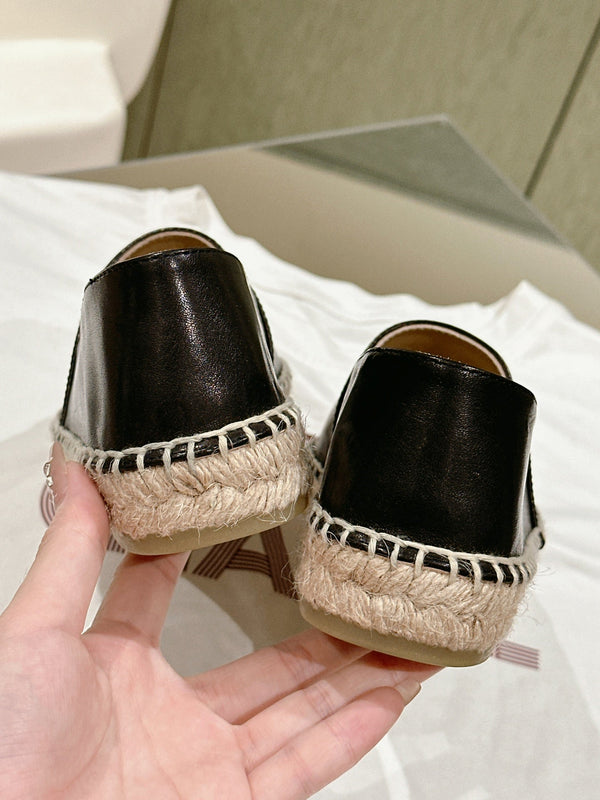 espadrilles all black calfskin
