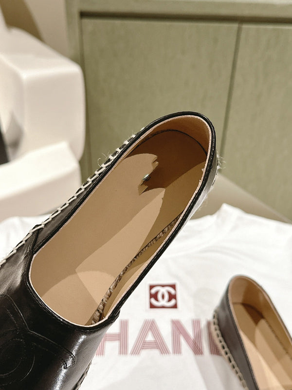 espadrilles all black calfskin