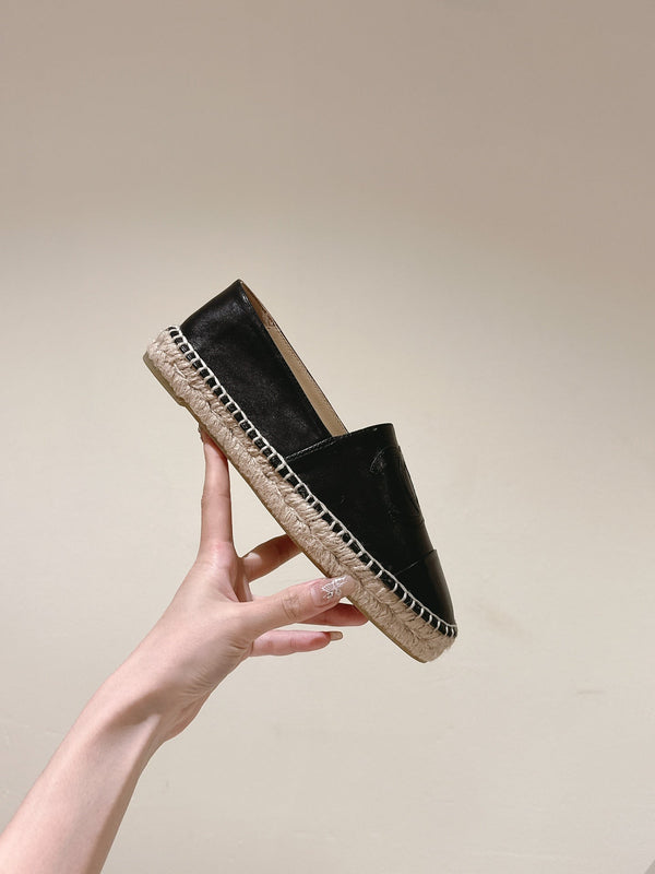 espadrilles all black calfskin
