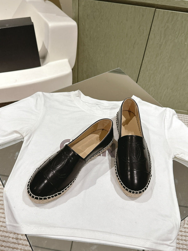 espadrilles all black calfskin