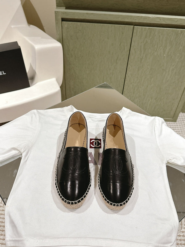 espadrilles all black calfskin