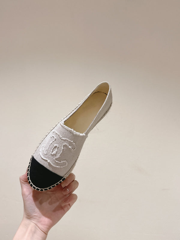 espadrilles grey black canvas