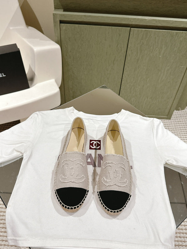 espadrilles grey black canvas