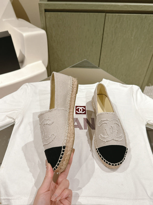 espadrilles grey black canvas