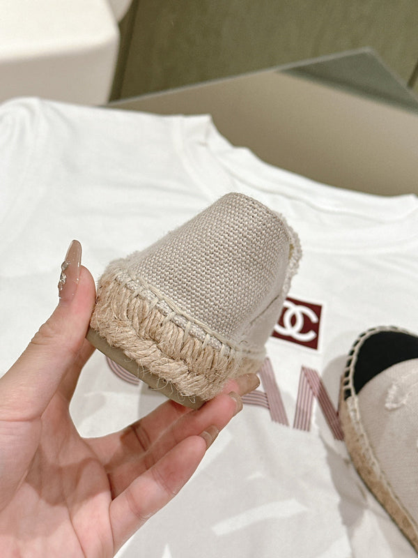 espadrilles grey black canvas