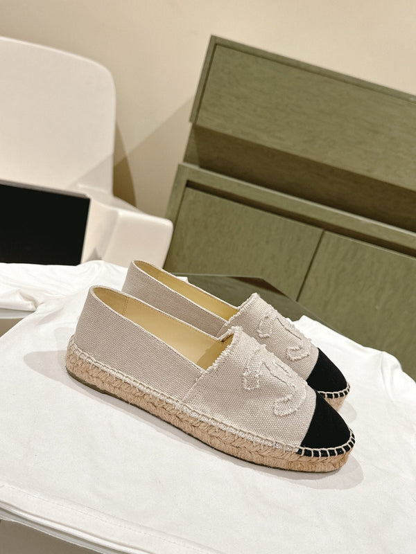 espadrilles grey black canvas