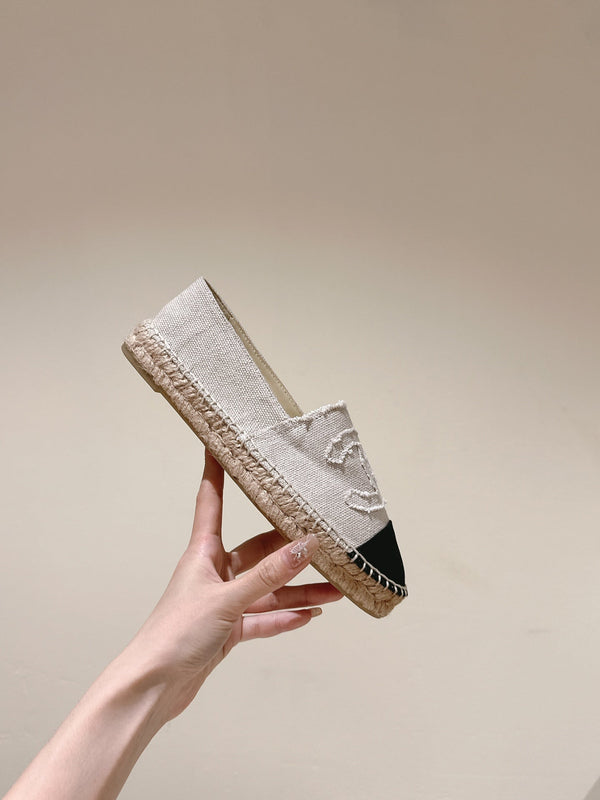 espadrilles grey black canvas
