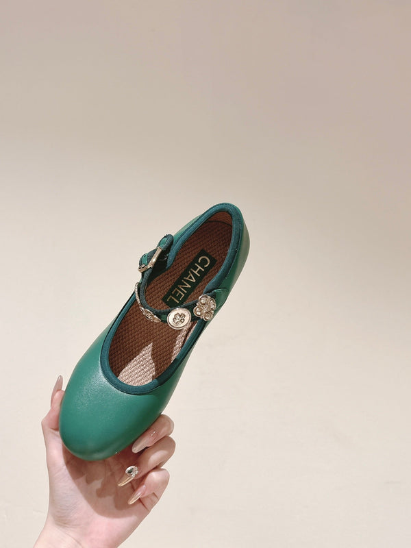 CC HIGH MARY JANE SEA GREEN LAMBSKIN