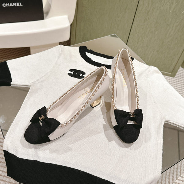 CC HIGH HEELS PELLE DI VITELLO BIANCA E TESSUTO