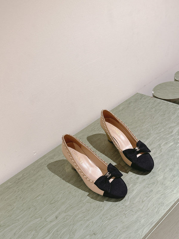 CC HIGH HEELS BEIGE CREMA PELLE DI VITELLO E TESSUTO