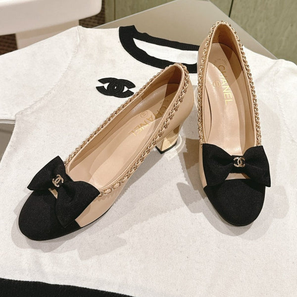 CC HIGH HEELS BEIGE CREMA PELLE DI VITELLO E TESSUTO