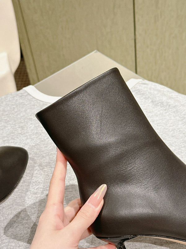 Loewe Round-Toed Boots 85mm Black Mixed Sheepskin 448450