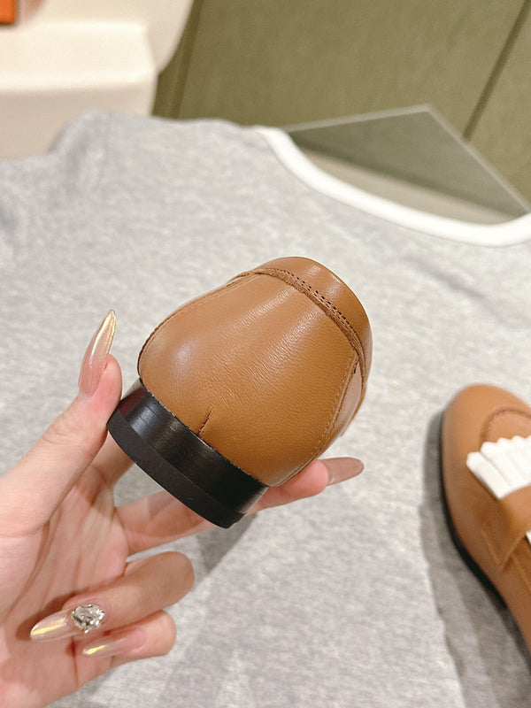 HM Mocassins Royal Loafers Caramel White Sheepskin 445008