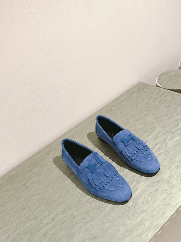 HM Mocassins Royal Loafers Blue Suede 445016