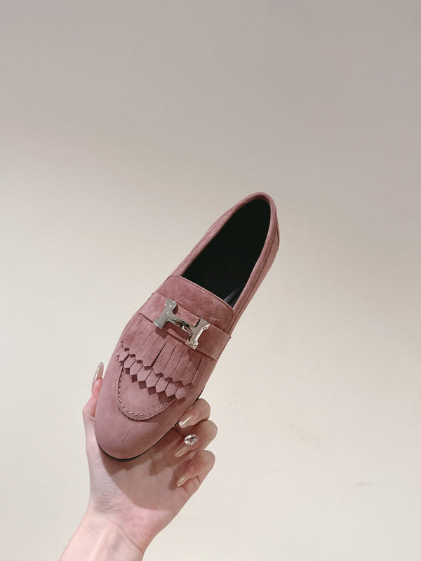 HM Mocassins Royal Loafers Dusty Rose Suede 445014