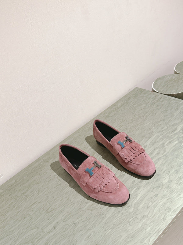 HM Mocassins Royal Loafers Dusty Rose Suede 445014
