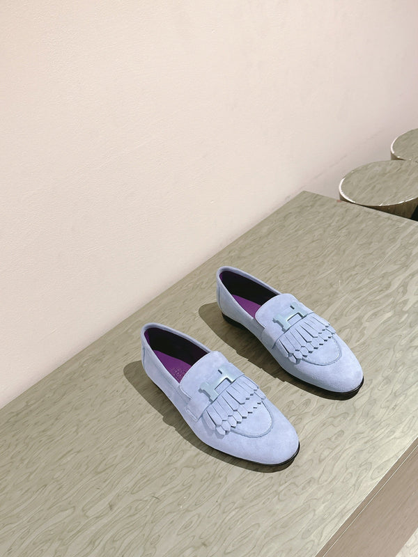 HM Mocassins Royal Loafers Pastel Blue Suede 445015