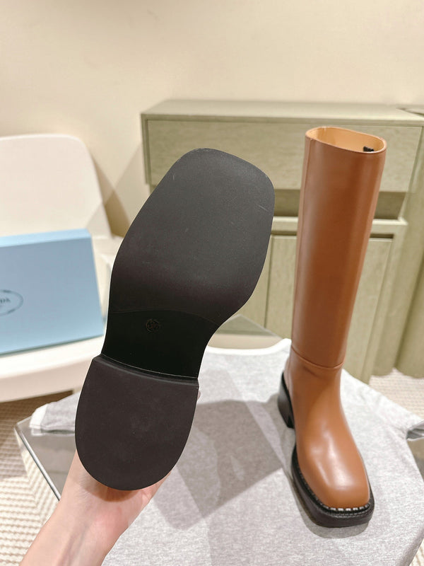 PRA Knee High Boots 55mm in Brown Cowhide 449723