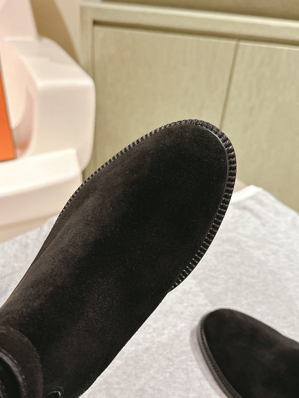 HM 24ss Kelly Martin Long Boots 35mm Black Suede 445502