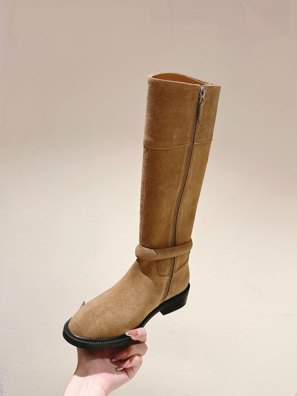 HM 24ss Kelly Martin Long Boots 35mm Beige Suede 445503