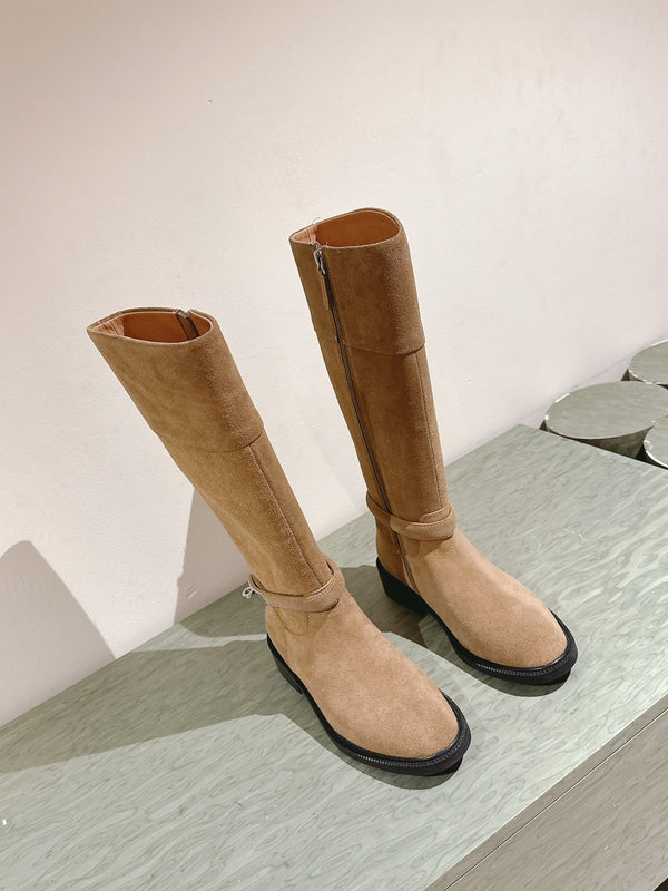 HM 24ss Kelly Martin Long Boots 35mm Beige Suede 445503