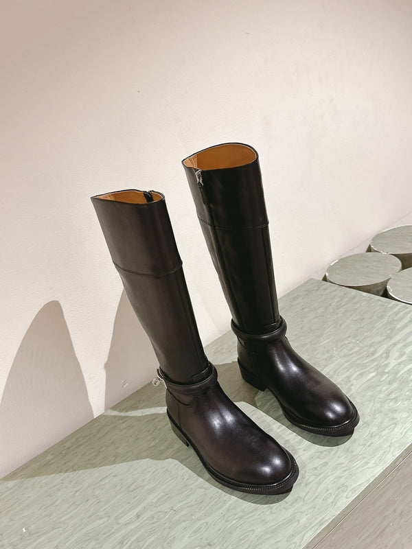 HM 24ss Kelly Martin Long Boots 35mm Black Cowhide 445504