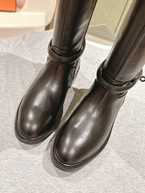 HM 24ss Kelly Martin Long Boots 35mm Black Cowhide 445504