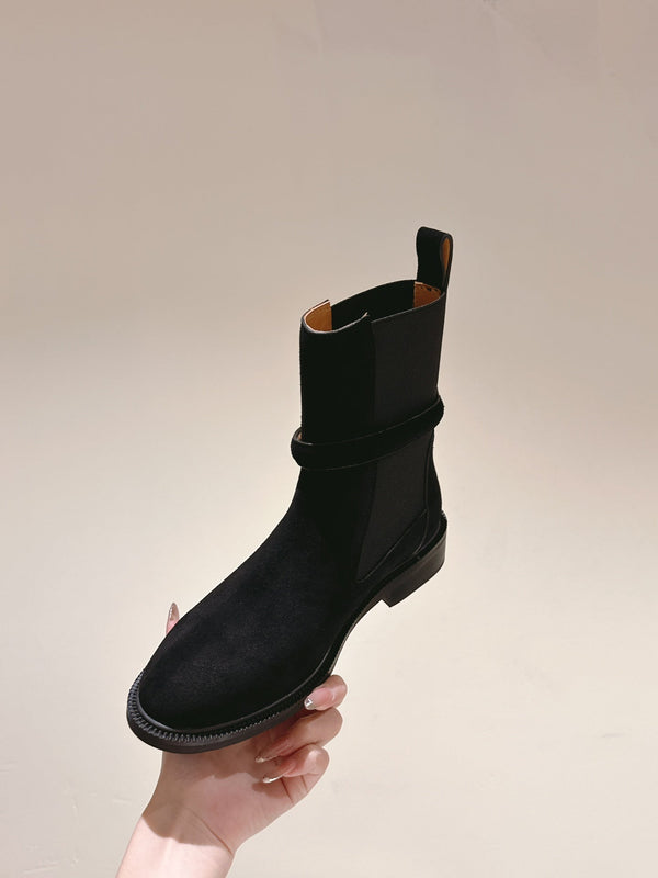 HM 24ss Kelly Martin Short Boots 35mm Black Suede 445505