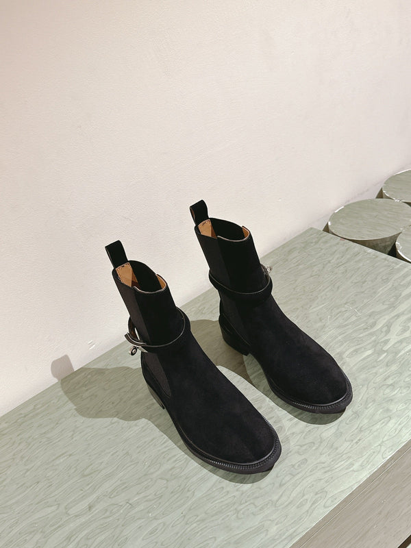 HM 24ss Kelly Martin Short Boots 35mm Black Suede 445505