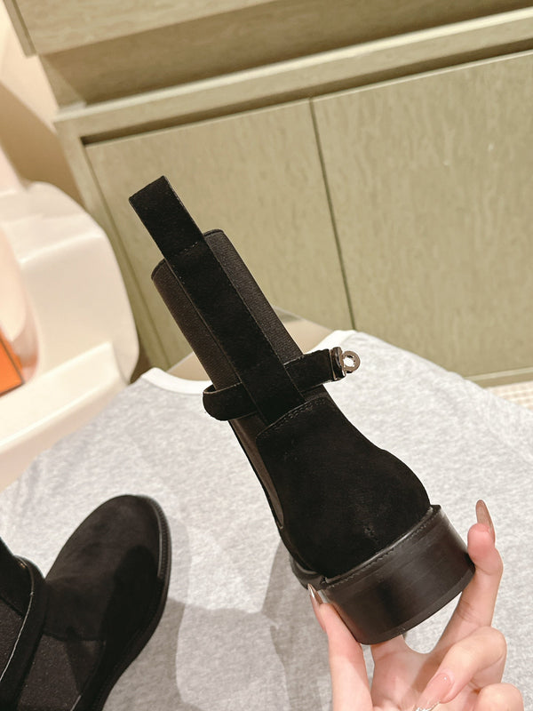 HM 24ss Kelly Martin Short Boots 35mm Black Suede 445505