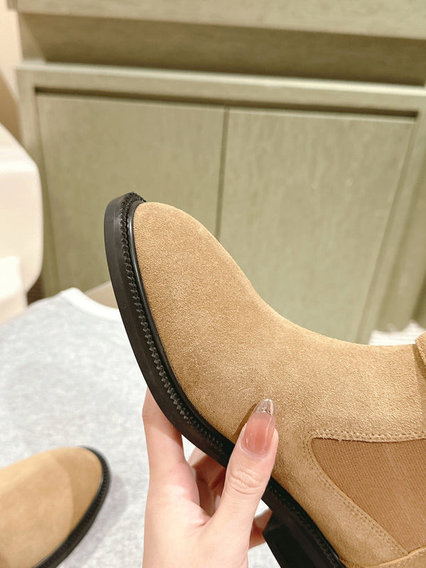 HM 24ss Kelly Martin Short Boots 35mm Beige Suede 445506