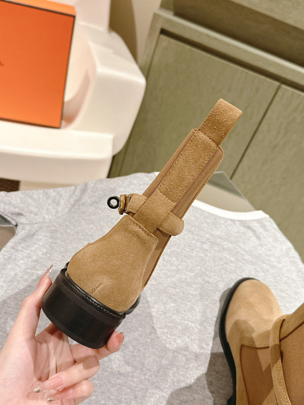 HM 24ss Kelly Martin Short Boots 35mm Beige Suede 445506