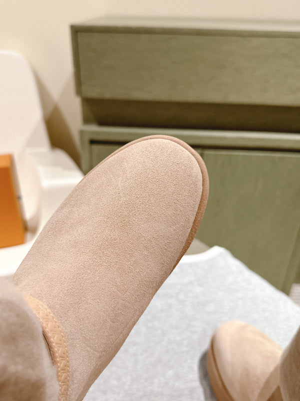 LV Aspen Platform Ankle Boot Beige Suede Cowhide/Shearling 450429