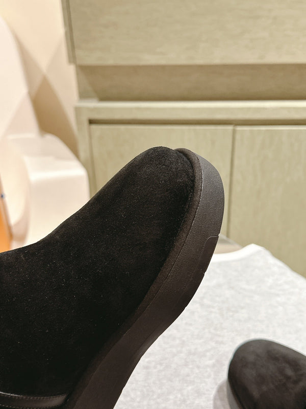 LV Aspen Platform Ankle Boot Black Suede Cowhide/Shearling 450430