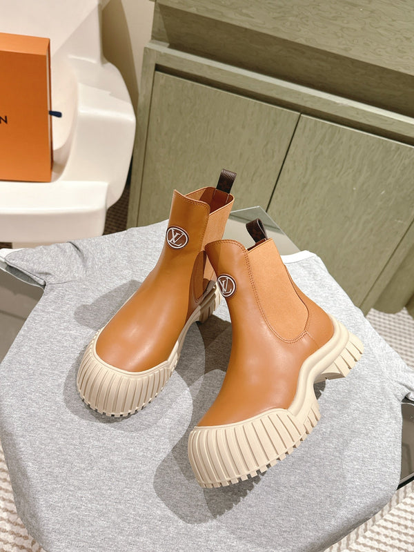 LV Ruby Flat Ankle Boot 50mm Light Brown Cowhide 450432