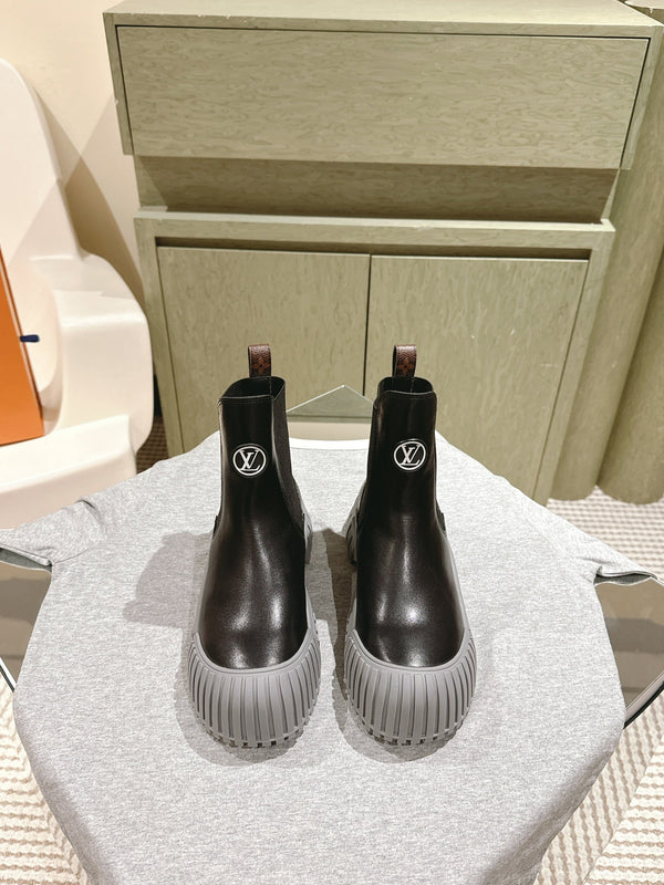 LV Ruby Flat Ankle Boot 50mm Black Cowhide 450433