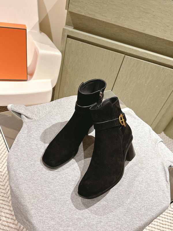 HM Jill Ankle Boot 65mm Black Suede 974679