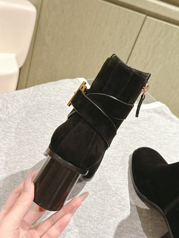 HM Jill Ankle Boot 65mm Black Suede 974679